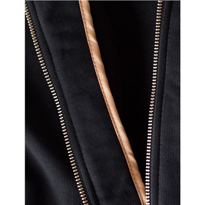 Зип худи на молнии из петельчатого футера трехнитки с резинкой по низу и манжетами