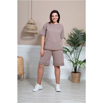 BegiModa 3027 коричневый, Блуза,  Шорты