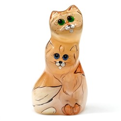 Фигурка из камня селенит кошки  45*30*82мм.