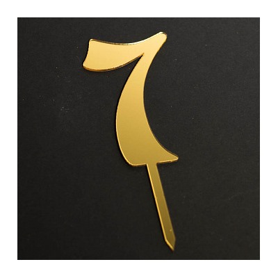 Топпер "Цифра 7" фигурный золото 4,5*8 см