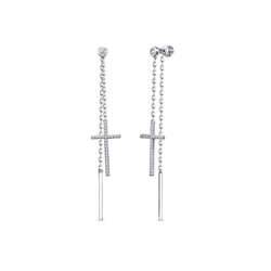 Серьги из серебра куб.циркон., В10-1026