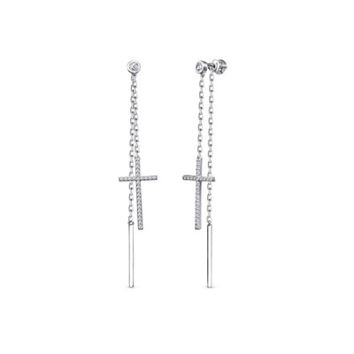 Серьги из серебра куб.циркон., В10-1026