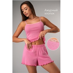 Женская пижама с шортами из ажурного хлопка Happyfox