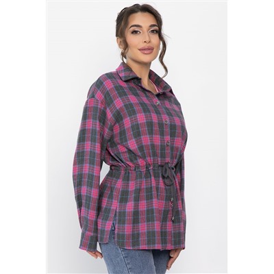 Рубашка хлопковая Джанет (розово-серая) Б14273-4М