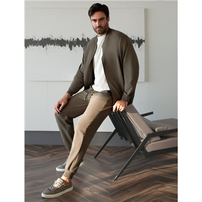 Брюки из тонкого футера с карманом на молнии