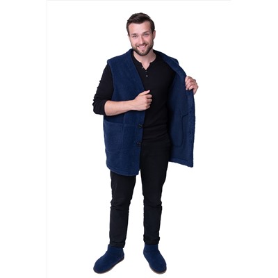 Мужской жилет MEN VEST WOOL, цвет ИНДИГО, цвет СИНИЙ