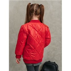 Бомбер демисезонный для девочки "Тренд" красный