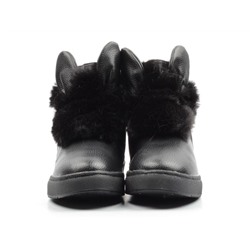 HW962-1 BLACK Ботинки зимние женские (искусственная кожа, искусственный мех) размер 36