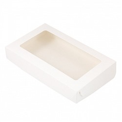 Коробка для печенья 20*12*3 см, Белая с окном