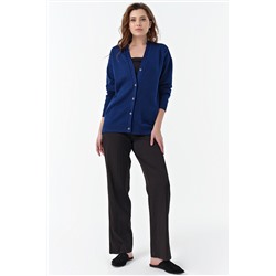 Кардиган вязаный оверсайз короткий на пуговицах ультрамариновый