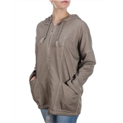 881 DK. BEIGE Худи длинное женское (95% хлопок, 5% полиэстер) размеры 56-58-60-62