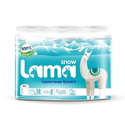 Туалетная бумага  SNOW LAMA 2 слоя  12шт. Белая