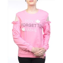 F603 Толстовка женская (95% хлопок, 5% спандекс) размер свободный 46-48