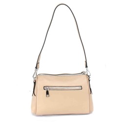 Сумка женская натуральная кожа GU 165-6001,  1отд,  2 плеч/ремня,  бежевый 253143