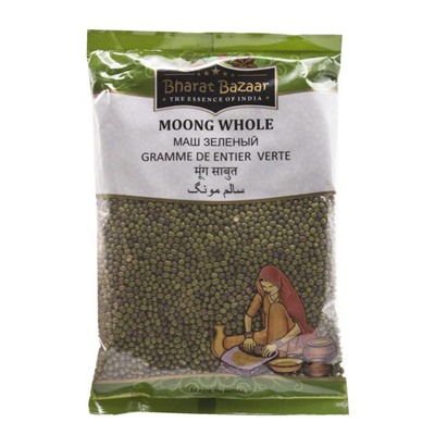 MOONG WHOLE, Bharat Bazaar (МАШ ЗЕЛЕНЫЙ Целый, Бхарат Базар), 500 г.