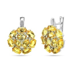 Серьги из серебра цитрин, Алира