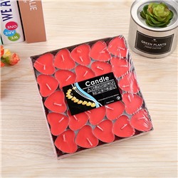 Свечи СЕРДЦЕ набор 50 шт. Размер: 3,8*3,8*0,9 см.