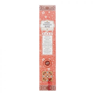 Goloka VANILLA ROSE Masala Incense (Высококачественные индийские пыльцовые благовония РОЗА ВАНИЛЬ, Голока), 15 г.