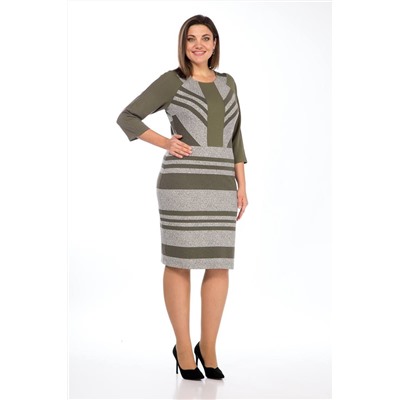 Lady Style Classic 1368 хаки_с_серым, Платье