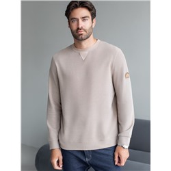 Джемпер легкий из фактурного эластичного трикотажа с принтом