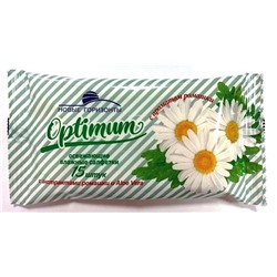 Влажные салфетки НОВЫЕ ГОРИЗОНТЫ Optimum освежающие Ромашка/15шт (выпис.по 4шт.)
