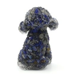 Фигурка из смолы с галтолвкой лазурита "Пудель" 75*60*100мм