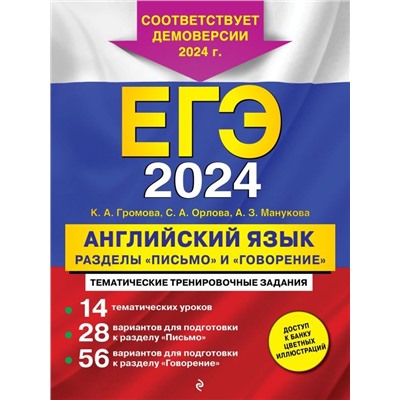 ЕГЭ-2024. Английский язык. Разделы "Письмо" и "Говорение"