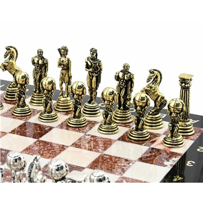 Шахматы подарочные с металлическими фигурами "Атлас", 300*300мм