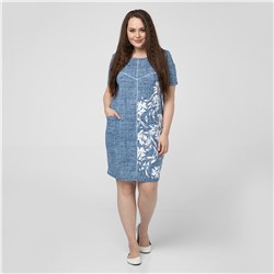 Платье, трикотаж, голубой