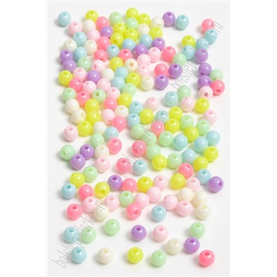 Бусины круглые декоративные 6 мм (500 гр) SF-7280, ассорти