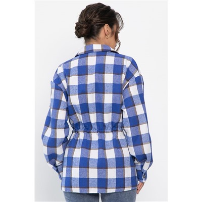 Рубашка хлопковая Джанет (электрик/белая) Б14271-4М