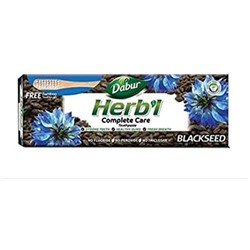 Herb'l BLACK SEED Complete Care toothpaste, Dabur (Хербл БЛЭК СИД, с экстрактом семян черного тмина, Комплексная Защита (зубная щетка в подарок), Дабур), 150 г.