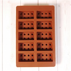 Форма силиконовая для шоколада "Лего №1" 19*12, 10 ячеек