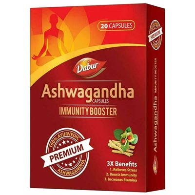 ASHWAGANDHA capsules, Dabur (АШВАГАНДХА капсулы, Дабур), 20 капс.