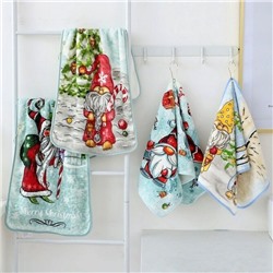 Полотенце из микрофибры с карабином "Merry Christmas" 35*75 см.