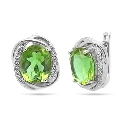 Серьги из серебра султанит, Адели
