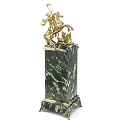 Часы каминные из нефрита "Георгий Победоносец" 120*120*400мм