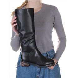 K66-D1 BLACK Сапоги зимние женские (натуральная кожа, натуральный мех (еврозима)) размер 39