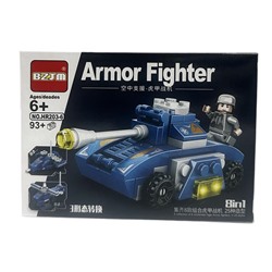 Конструктор ARMOR FIGHTER 8в1 Военная техника Танк 93+дет. 19*13см / HR203-6