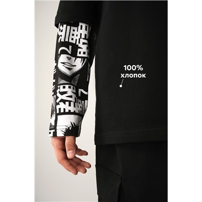 Детский лонгслив с двойным рукавом Happyfox