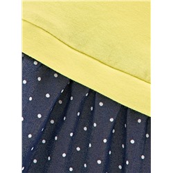 Платье 22-3017 желтый/горошек