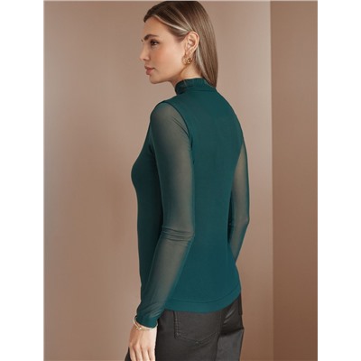 Водолазка с прозрачными рукавами