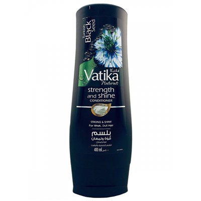 Vatika TURKISH BLACK SEED, Strength And Shine Conditioner, Dabur (Ватика ТУРЕЦКИЙ ЧЕРНЫЙ ТМИН, Кондиционер СИЛА И СИЯНИЕ, для ослабленных и тусклых волос, Дабур), 400 мл. - СРОК ГОДНОСТИ ДО 31 ИЮЛЯ 2025 ГОДА