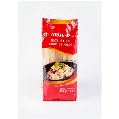RICE STICK 10mm, AROY-D (РИСОВАЯ ЛАПША 10мм., АРОЙ-Д), 454 г. - СРОК ГОДНОСТИ ДО 10 ИЮЛЯ 2025 ГОДА