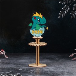 Салфетница деревянная Доляна «Дракоша желтый», символ года 2024, 23,5×9×9 см