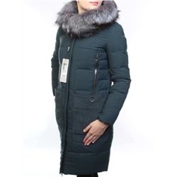 027N Пуховик женский зимний (тинсулейт, натуральный мех чернобурки) размер S - 42 российский