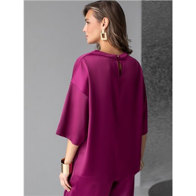 Блузка свободная из струящегося плотного сатина