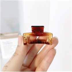 Мини-крабик для волос коричневый прямоугольный, 4 см.