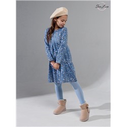 Платье Тиана синие листья