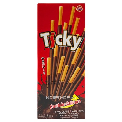 Печенье палочки в шоколадной глазури Ticky, Таиланд, 18 г Акция